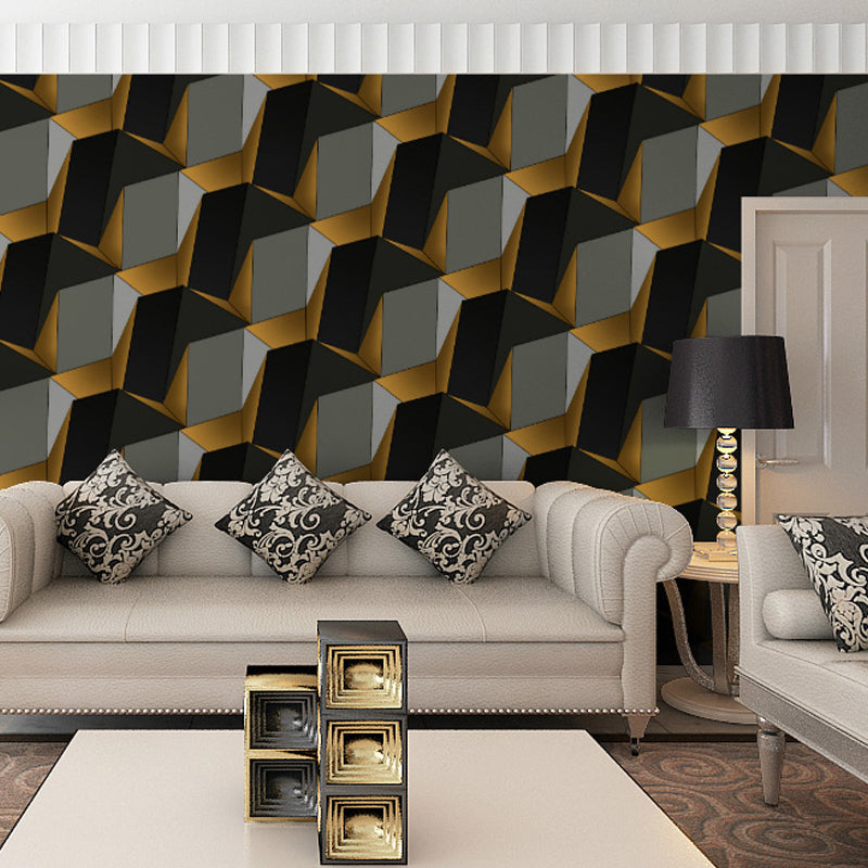 Frendorf | 3D Effect Geometric Wallpaper Roll Mid-Century Non-Pasted Wohnzimmer Wanddeko