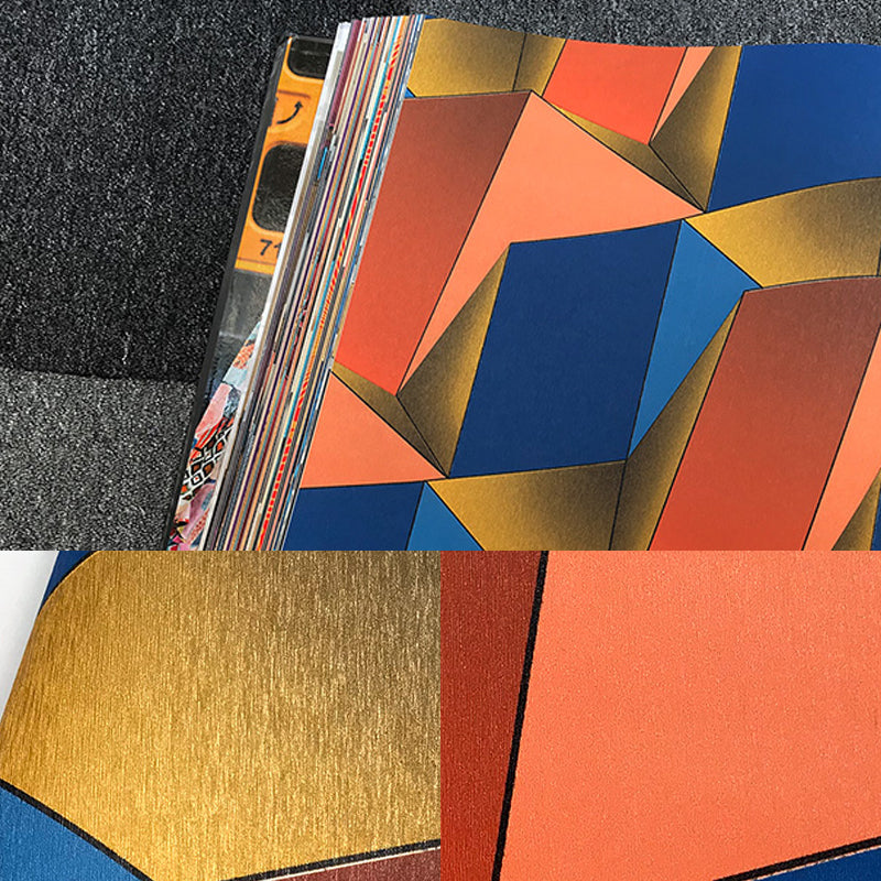 Frendorf | 3D Effect Geometric Wallpaper Roll Mid-Century Non-Pasted Wohnzimmer Wanddeko