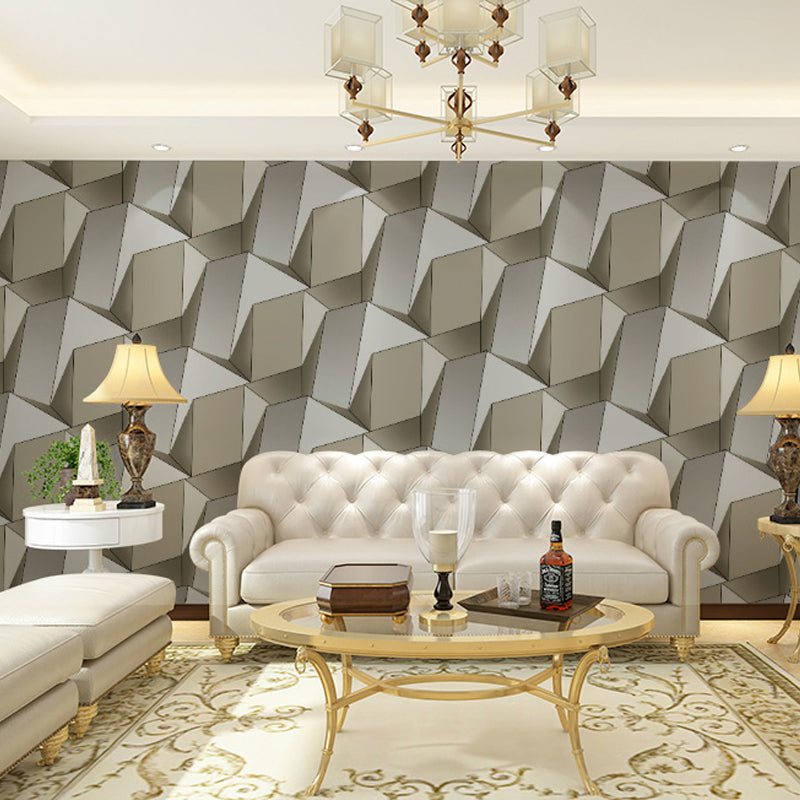 Frendorf | 3D Effect Geometric Wallpaper Roll Mid-Century Non-Pasted Wohnzimmer Wanddeko