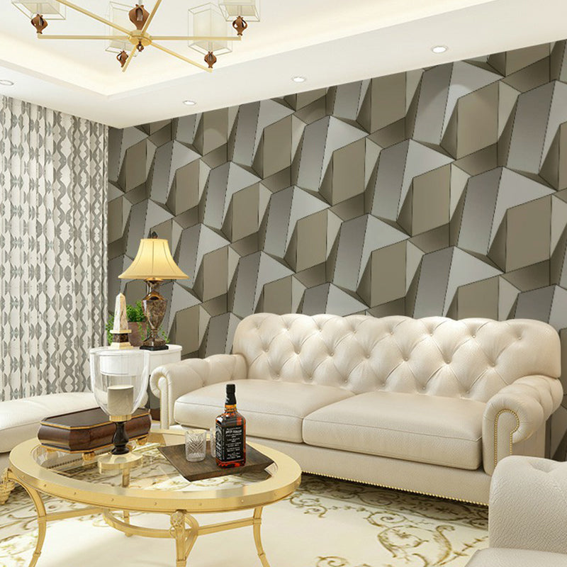 Frendorf | 3D Effect Geometric Wallpaper Roll Mid-Century Non-Pasted Wohnzimmer Wanddeko