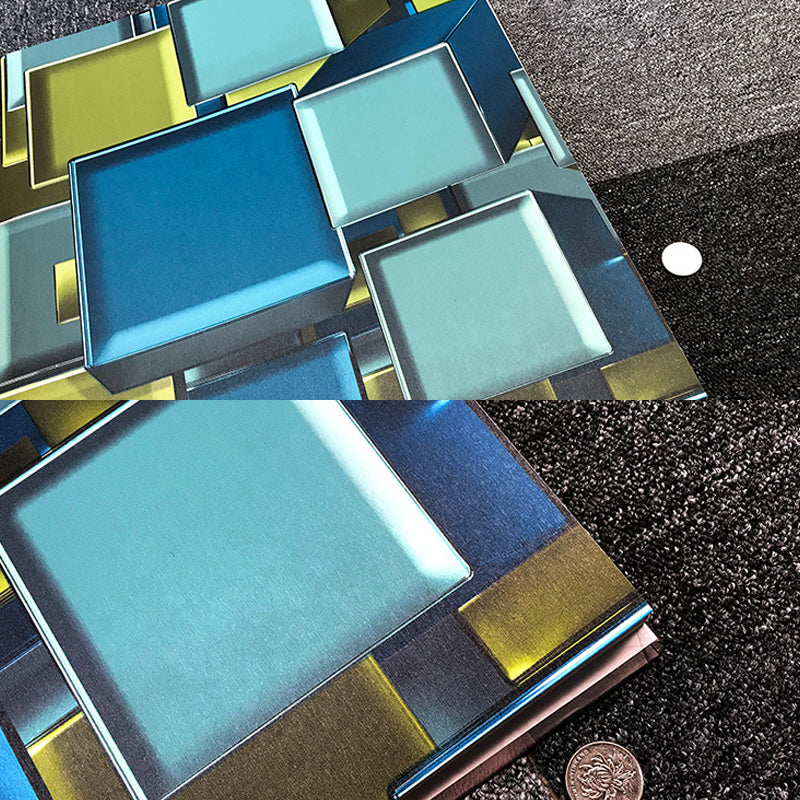 Frendorf | 3D Geschichtet Quadrat Muster Tapete Mid Century Fleckenresistent Wohnzimmer Wandkunst