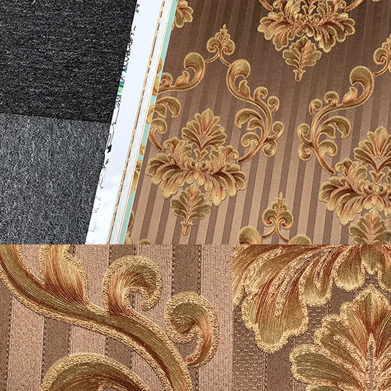 Antike Jacquard Tapetenrolle für Akzentwand 33' x 20.5" Wandverkleidung in dunkler Farbe