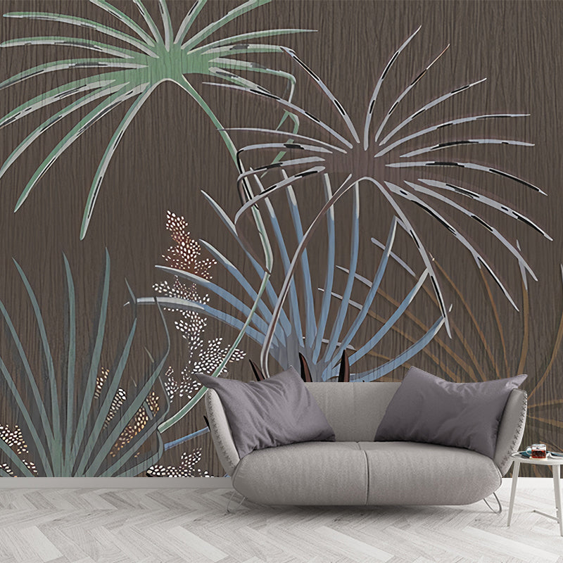 Frendorf | Illustratie Palmetto Fan Leaf Mural Decal Volledige Muurbeplating voor Woonkamer, Aangepaste Afdruk