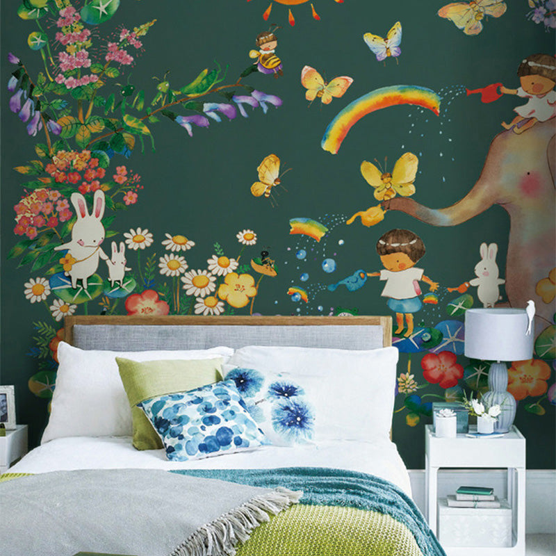 Frendorf | Wonderland Mural Wallpaper Pastel Farbe Kinderkunst Wandverkleidung für Kindergarten