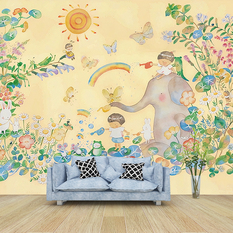 Frendorf | Wonderland Mural Wallpaper Pastel Farbe Kinderkunst Wandverkleidung für Kindergarten