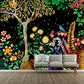Frendorf | Moon Night Flower Bushes Muur Kinder Kunst Waterdicht Kinderen Kamer Wandbekleding, Op Maat Geprint