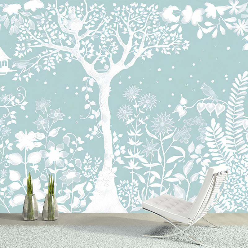 Frendorf | Moon Night Flower Bushes Muur Kinder Kunst Waterdicht Kinderen Kamer Wandbekleding, Op Maat Geprint