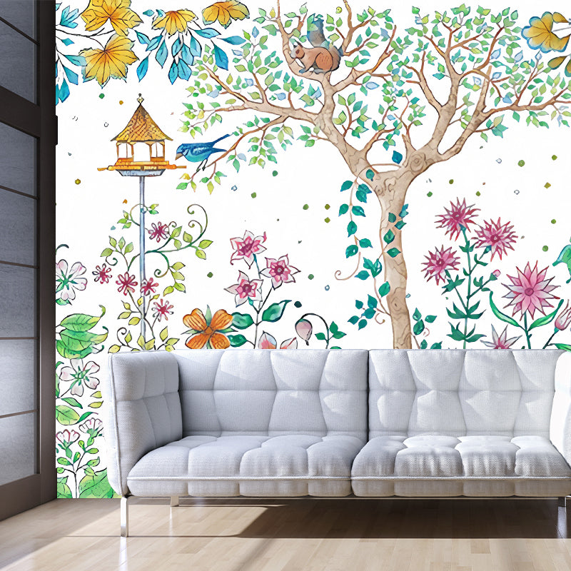 Frendorf | Moon Night Flower Bushes Muur Kinder Kunst Waterdicht Kinderen Kamer Wandbekleding, Op Maat Geprint