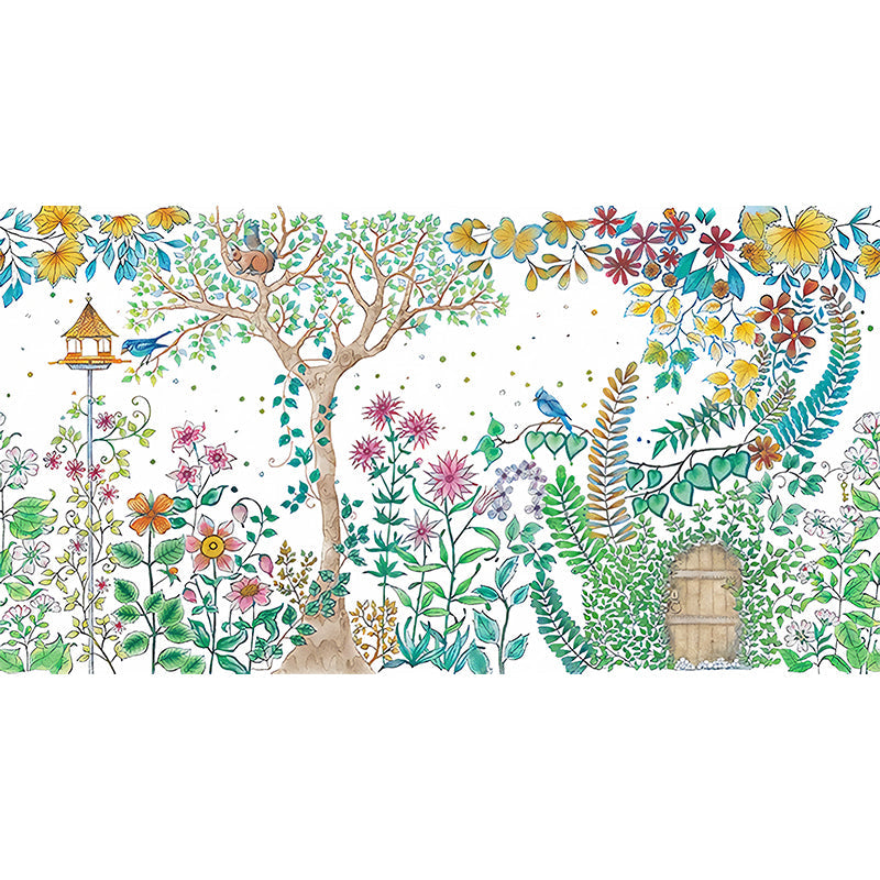 Frendorf | Moon Night Flower Bushes Muur Kinder Kunst Waterdicht Kinderen Kamer Wandbekleding, Op Maat Geprint