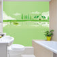 Frendorf | Groene Lakeside Huis Muurafbeelding Decal Fantasie Cartoon Waterdichte Wandkunst voor Kinderkamer