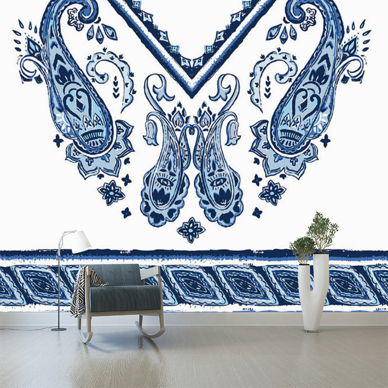 Frendorf | Blauwe Druppel Wandpapier Muren Geometrisch Boheems Wasbare Wandbekleding voor Thuis
