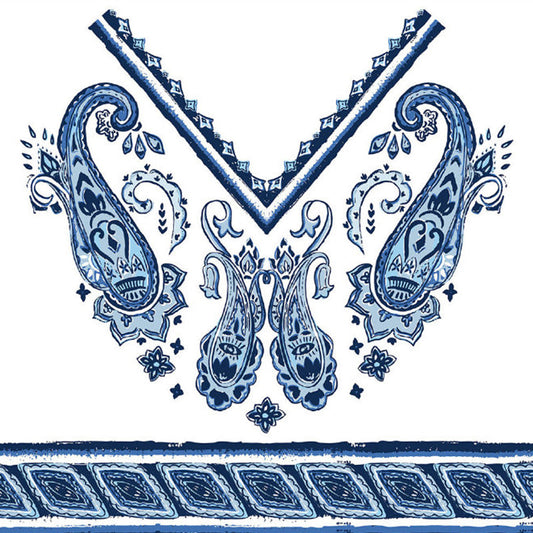 Frendorf | Blauwe Druppel Wandpapier Muren Geometrisch Boheems Wasbare Wandbekleding voor Thuis