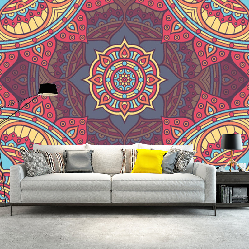 Frendorf | Illustratie Bloemen Gedrukt Muur Decal Hele Muur Decor voor Woonkamer, Aangepaste Grootte