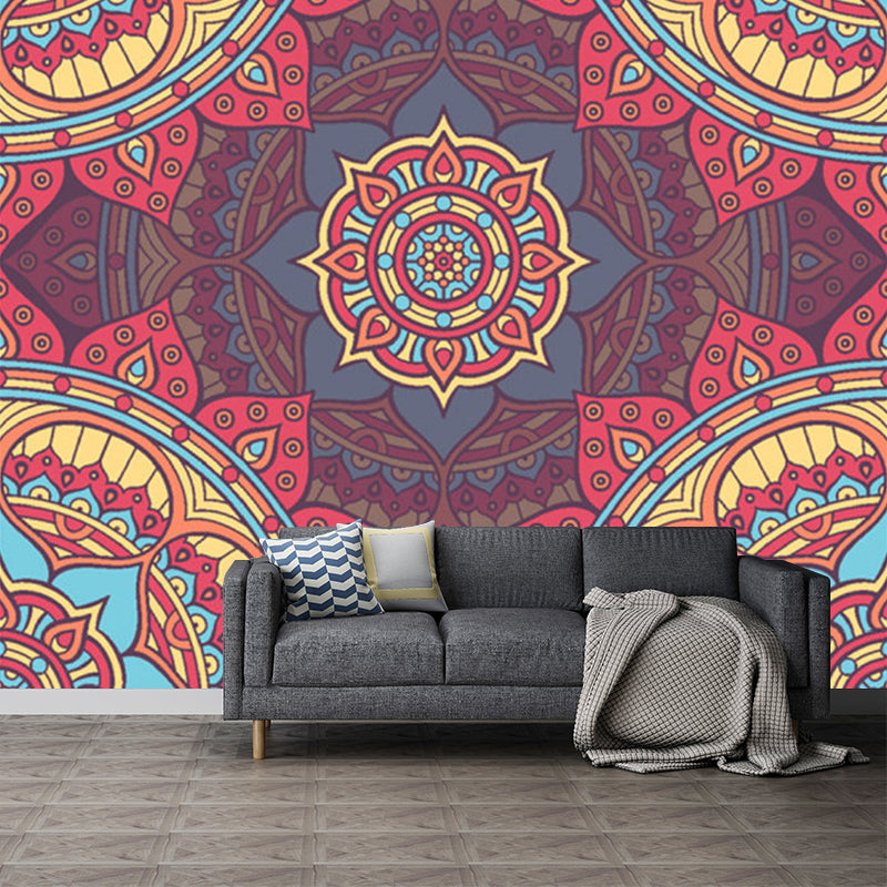 Frendorf | Illustratie Bloemen Gedrukt Muur Decal Hele Muur Decor voor Woonkamer, Aangepaste Grootte