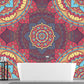 Frendorf | Illustratie Bloemen Gedrukt Muur Decal Hele Muur Decor voor Woonkamer, Aangepaste Grootte