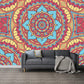Frendorf | Illustratie Bloemen Gedrukt Muur Decal Hele Muur Decor voor Woonkamer, Aangepaste Grootte