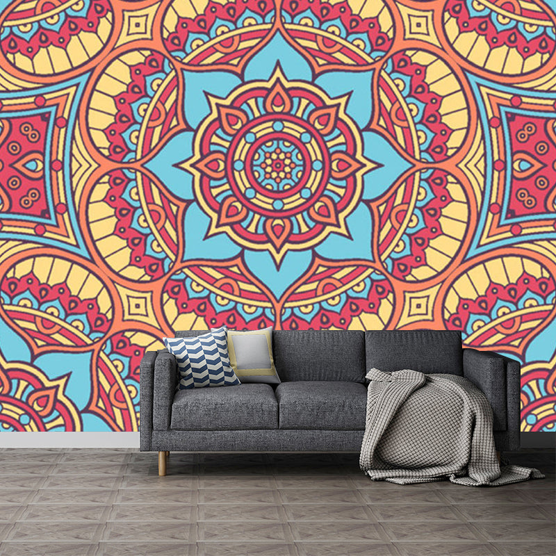 Frendorf | Illustratie Bloemen Gedrukt Muur Decal Hele Muur Decor voor Woonkamer, Aangepaste Grootte