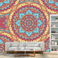 Frendorf | Illustratie Bloemen Gedrukt Muur Decal Hele Muur Decor voor Woonkamer, Aangepaste Grootte