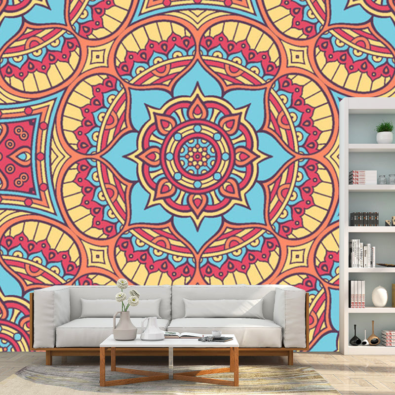 Frendorf | Illustratie Bloemen Gedrukt Muur Decal Hele Muur Decor voor Woonkamer, Aangepaste Grootte