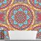 Frendorf | Illustratie Bloemen Gedrukt Muur Decal Hele Muur Decor voor Woonkamer, Aangepaste Grootte