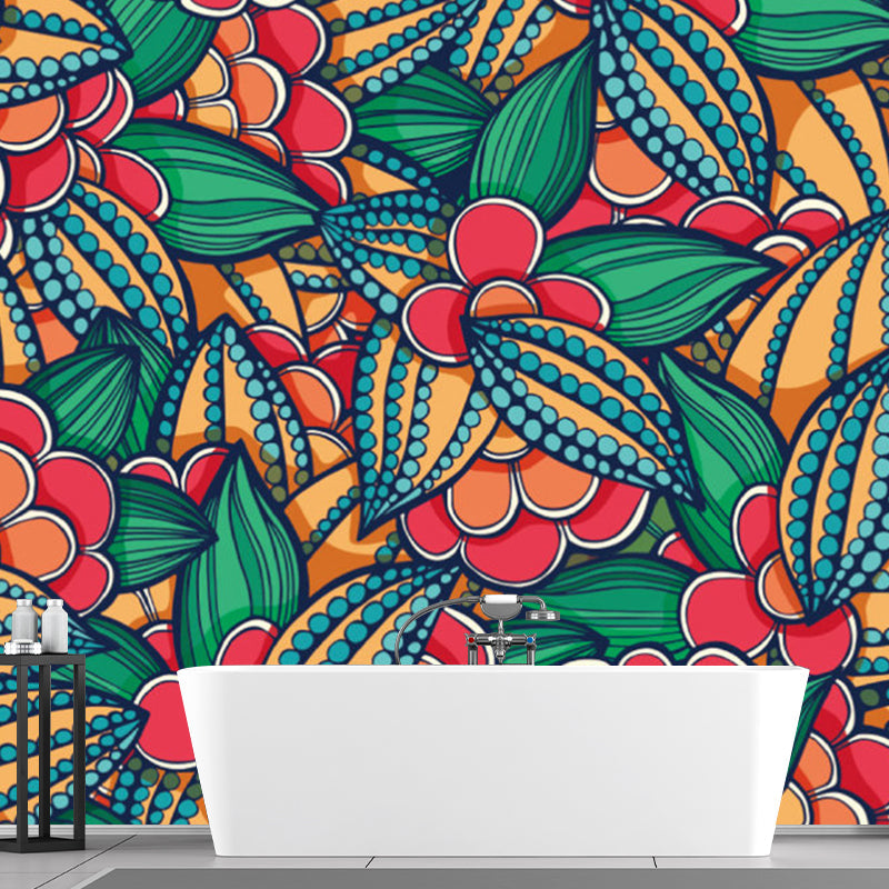 Frendorf | Bloem Plant Muur Decal Boho-Chic Gladde Wand Bekleding in Multikleur, Op Maat Gemaakt