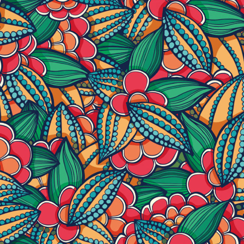 Frendorf | Bloem Plant Muur Decal Boho-Chic Gladde Wand Bekleding in Multikleur, Op Maat Gemaakt