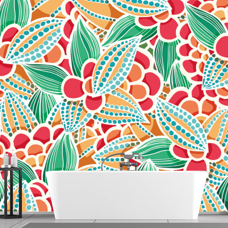 Frendorf | Bloem Plant Muur Decal Boho-Chic Gladde Wand Bekleding in Multikleur, Op Maat Gemaakt