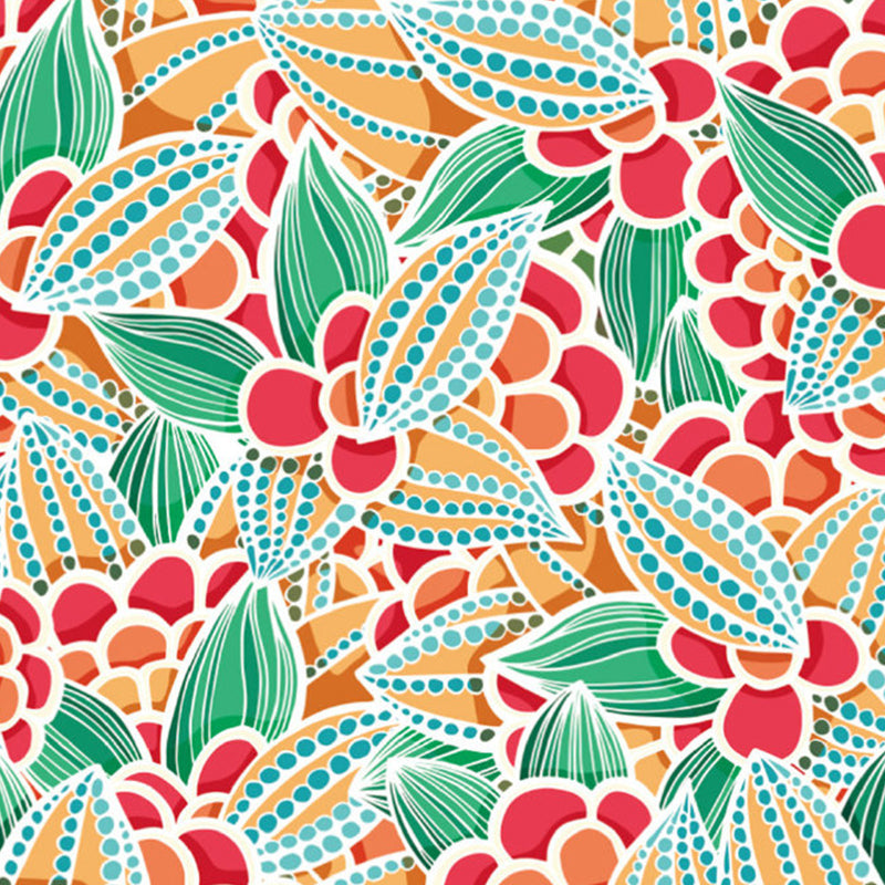 Frendorf | Bloem Plant Muur Decal Boho-Chic Gladde Wand Bekleding in Multikleur, Op Maat Gemaakt