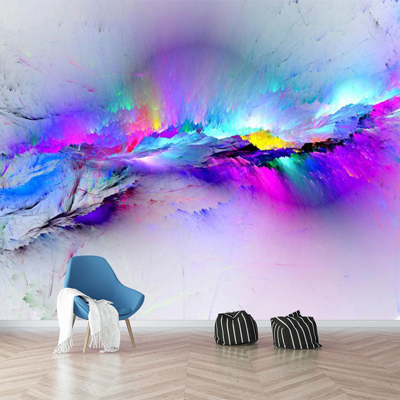 Frendorf | Blau-lila Feder Tapetenmurals Wasserabweisende Wandverkleidung für das Wohnzimmer