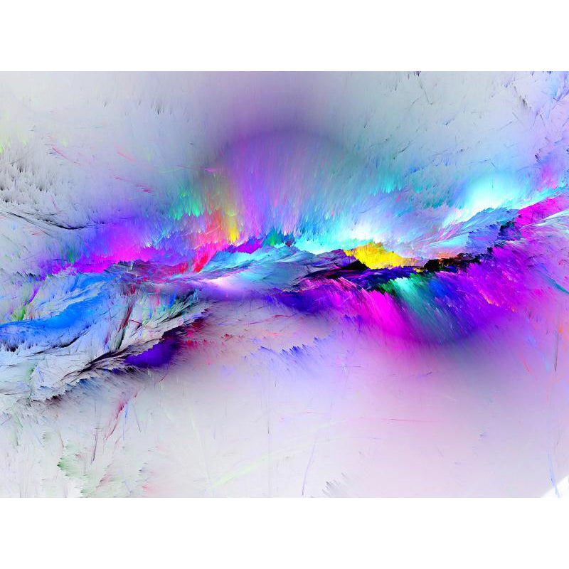 Frendorf | Blau-lila Feder Tapetenmurals Wasserabweisende Wandverkleidung für das Wohnzimmer