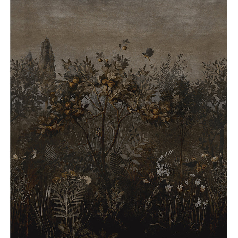 Frendorf | Tropics Fruit Tree Muurbehang Donkerblauw Eetkamer Wanddecoratie, Aangepaste Afmeting Beschikbaar