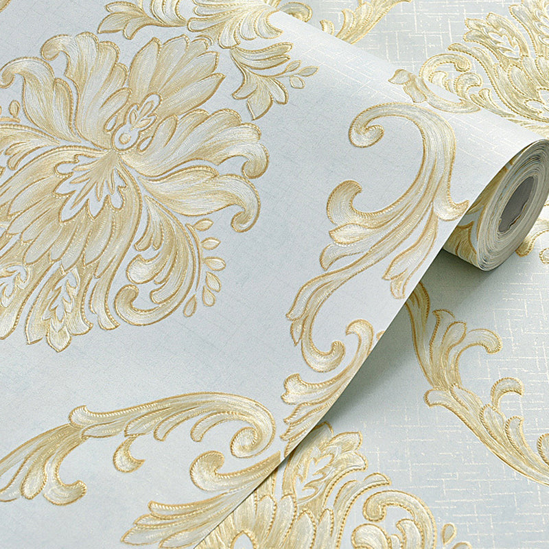 Frendorf | Luxuriöse Blumen-Tapete Helle Farbe Jacquard Wandbekleidung für das Wohnzimmer, unpapiert