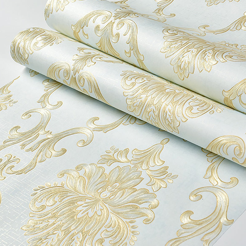 Frendorf | Luxuriöse Blumen-Tapete Helle Farbe Jacquard Wandbekleidung für das Wohnzimmer, unpapiert