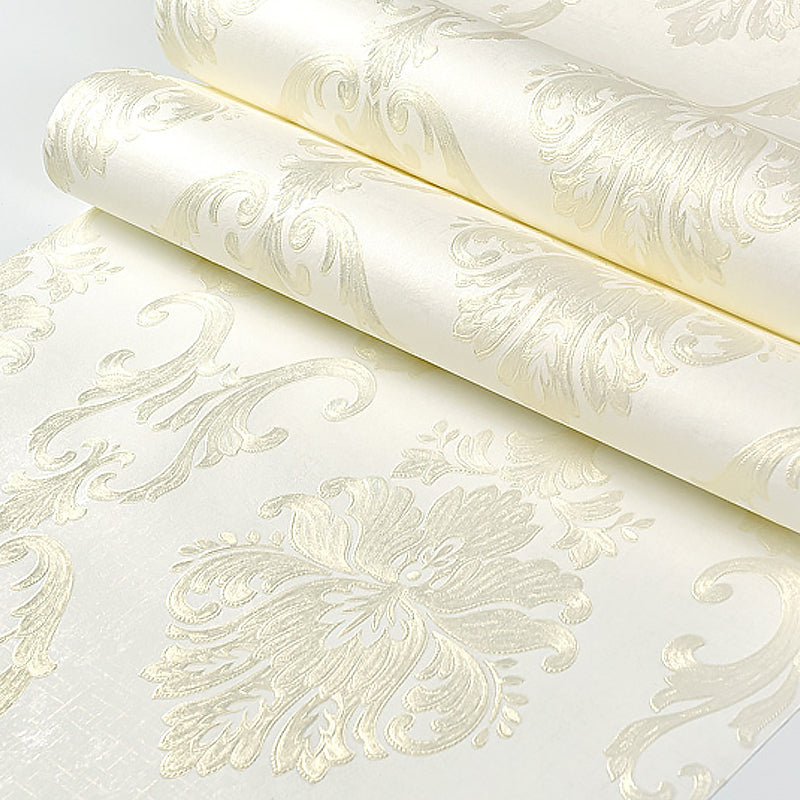 Frendorf | Luxuriöse Blumen-Tapete Helle Farbe Jacquard Wandbekleidung für das Wohnzimmer, unpapiert