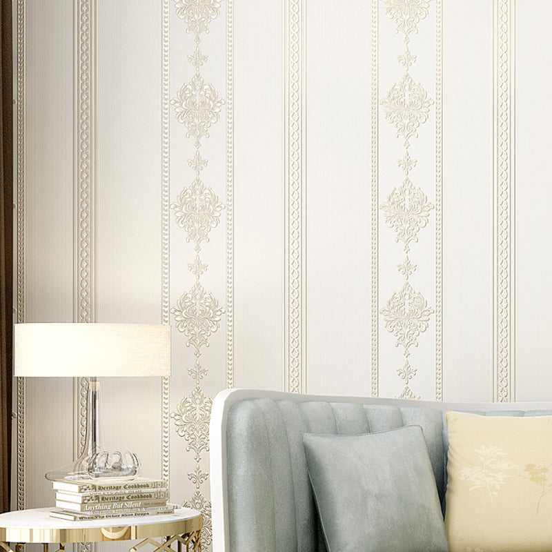 Frendorf | Lichtkleurige Plakstripbehang Damask Luxe Vlekbestendige Muurkunst, Gemakkelijk te Verwijderen