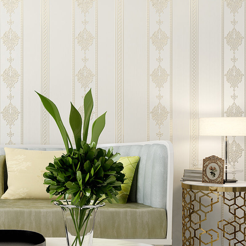 Frendorf | Lichtkleurige Plakstripbehang Damask Luxe Vlekbestendige Muurkunst, Gemakkelijk te Verwijderen