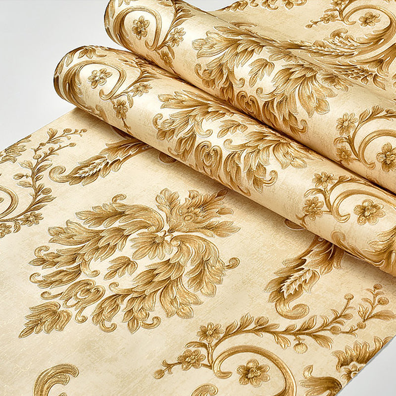 Frendorf | Zelfklevend Bloemen Jacquard Behang Luxe Gevoerd Wanddecoratie, Eenvoudig af te pellen