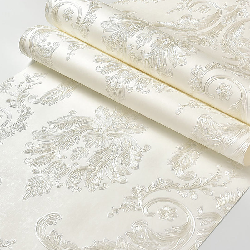 Frendorf | Zelfklevend Bloemen Jacquard Behang Luxe Gevoerd Wanddecoratie, Eenvoudig af te pellen