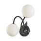 Frendorf | Traditionele Sferische Wandlamp 2-Lichts Facetglas Wandlamp Armatuur in Zwart