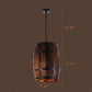 Frendorf | BarrelGlow Vintage Pendelleuchte | Holz-Weinfass-Design | 1-flammig | Rustikale Beleuchtung