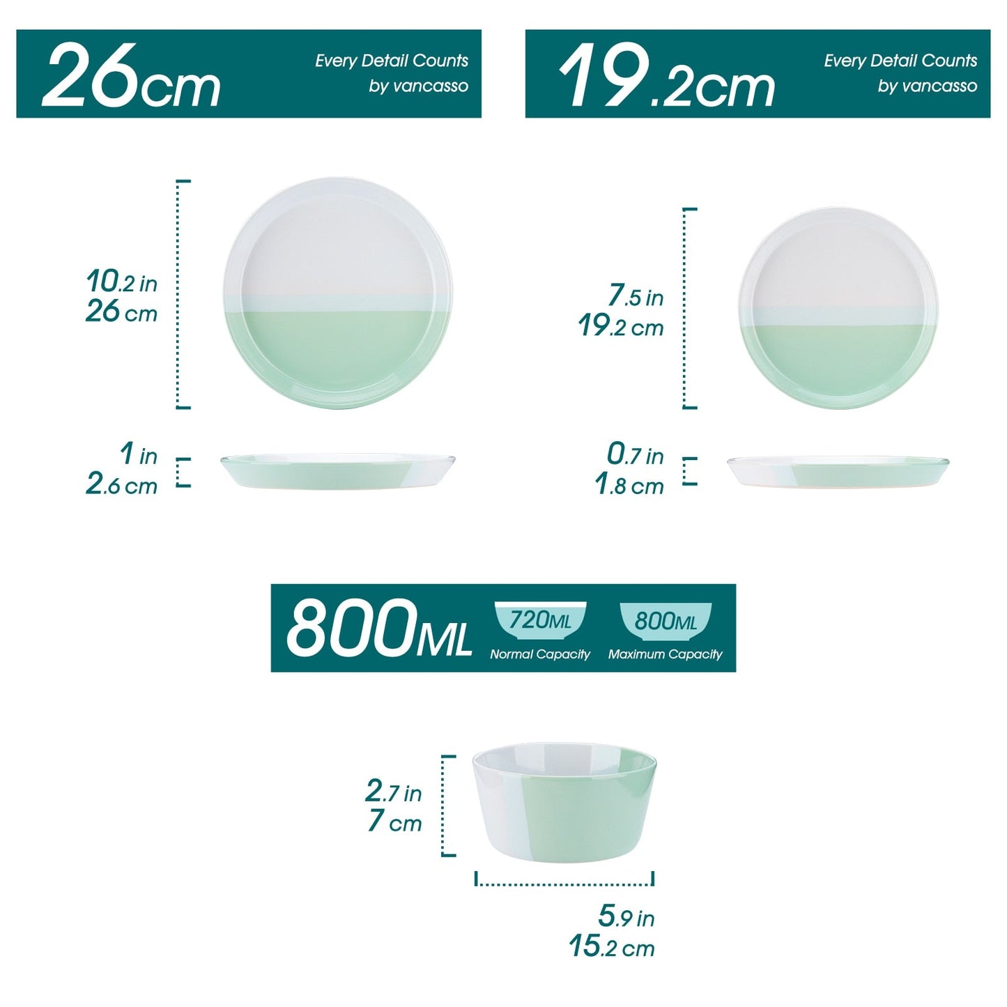 Frendorf | 12/24/36 Stück geprägt Steingut Geschirrset mit Abendessen Dessertteller Suppenschüssel Becher
