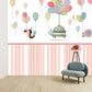 Frendorf | Kinder Kunst Baby Wandtapete mit Tier- und Ballonmuster Pastellfarbe Wandbekleidung für das Kinderzimmer