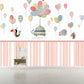 Frendorf | Kinder Kunst Baby Wandtapete mit Tier- und Ballonmuster Pastellfarbe Wandbekleidung für das Kinderzimmer