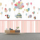 Frendorf | Kinder Kunst Baby Wandtapete mit Tier- und Ballonmuster Pastellfarbe Wandbekleidung für das Kinderzimmer
