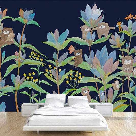 Frendorf | Beer in Bloemen Wanddecoraties Kinderkunst Waterproof Babykamer Wanddecoratie, Op Maat Beschikbaar