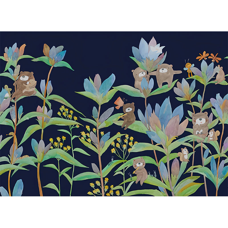 Frendorf | Beer in Bloemen Wanddecoraties Kinderkunst Waterproof Babykamer Wanddecoratie, Op Maat Beschikbaar