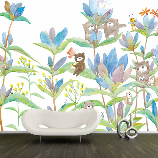 Frendorf | Beer in Bloemen Wanddecoraties Kinderkunst Waterproof Babykamer Wanddecoratie, Op Maat Beschikbaar
