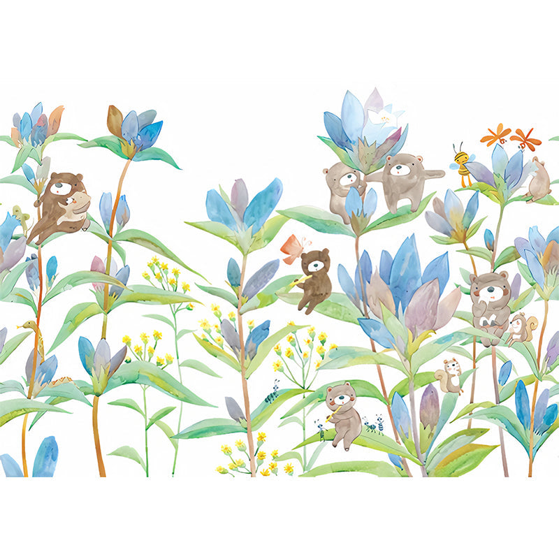 Frendorf | Beer in Bloemen Wanddecoraties Kinderkunst Waterproof Babykamer Wanddecoratie, Op Maat Beschikbaar