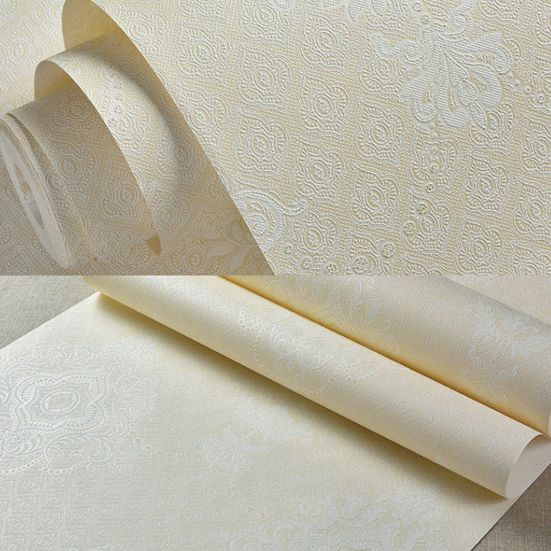 Frendorf | Glam Medaillon Tapetenrolle in Hell-Farbe Wasserabweisende Wandverkleidung für Schlafzimmer