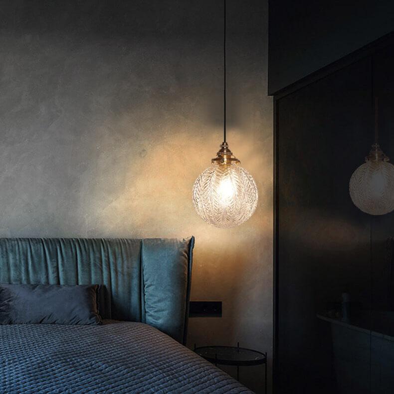Frendorf | LotuSphere Retro Glas Pendelleuchte | Elegantes Design | Lotus-Struktur | Dekoratives Licht